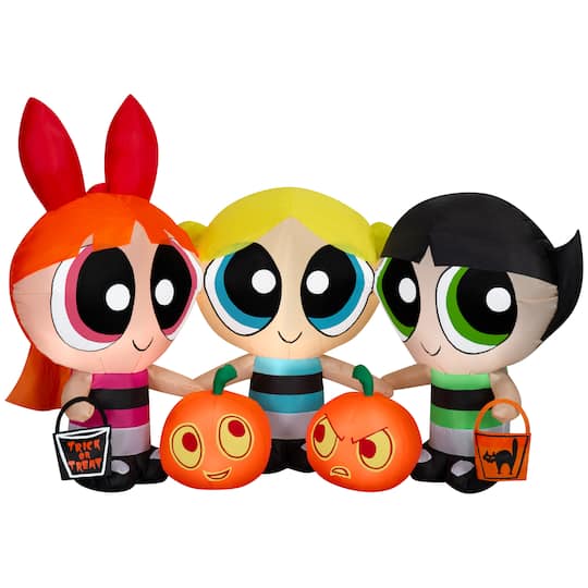 5.5ft. Airblown® Inflatable Powerpuff Girls Halloween Scene with Blossom, Bubbles & Buttercup Lighted Décor